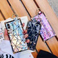 

luxury hand strap phone case for iphone11 laser rhombus back phone case for iphone xs x xs max xr 6 7 8plus