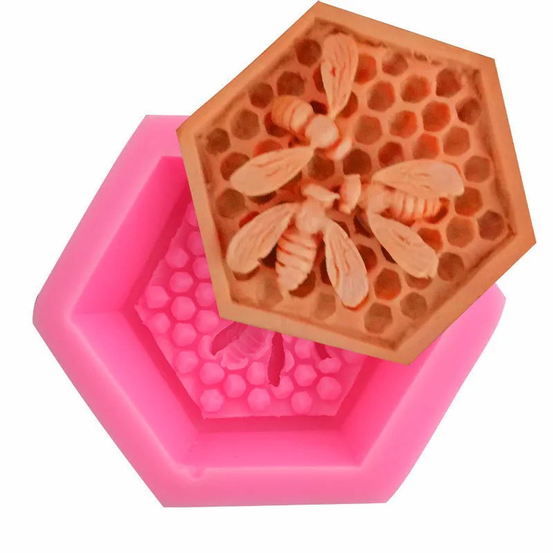 

3D bee honeycomb silicone fondant mold for soap