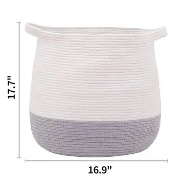 

2021 New Style Weaving Collapsible Storage Basket Large Laundry basket with Handles, Customized color