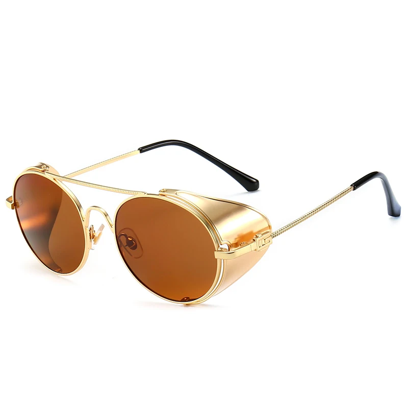 

2019 metal steampunk sunglasses men brand quality custom logo stock wholesale lentes de sol