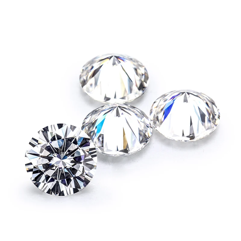 

Zhanhao 1-3mm Melee Gemstone lab created diamonds top graded VVS white color round cut synthetic loose moissanite