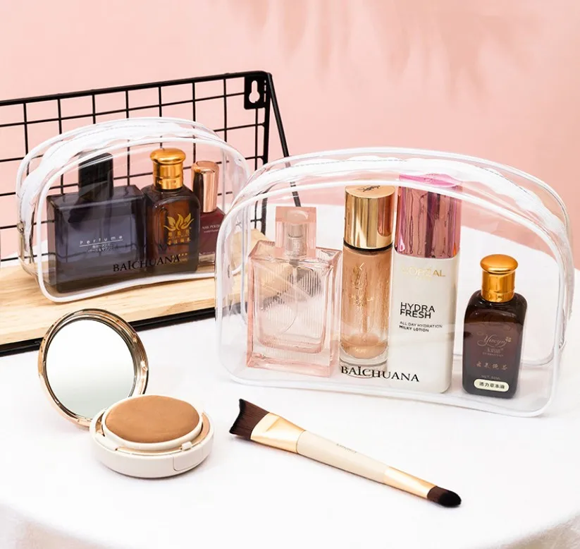 

Fashionable and simple to carry PVC transparent custom makeup travel bag
