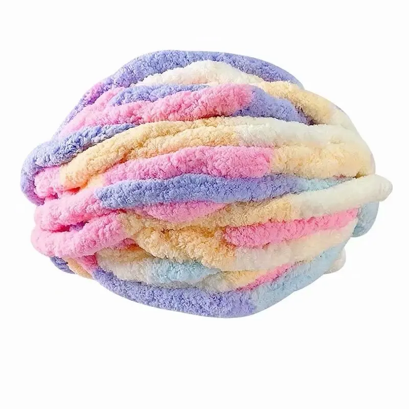 

China manufacturer wholesale 2cm polyester chunky chenille yarn for hand knitting blanket