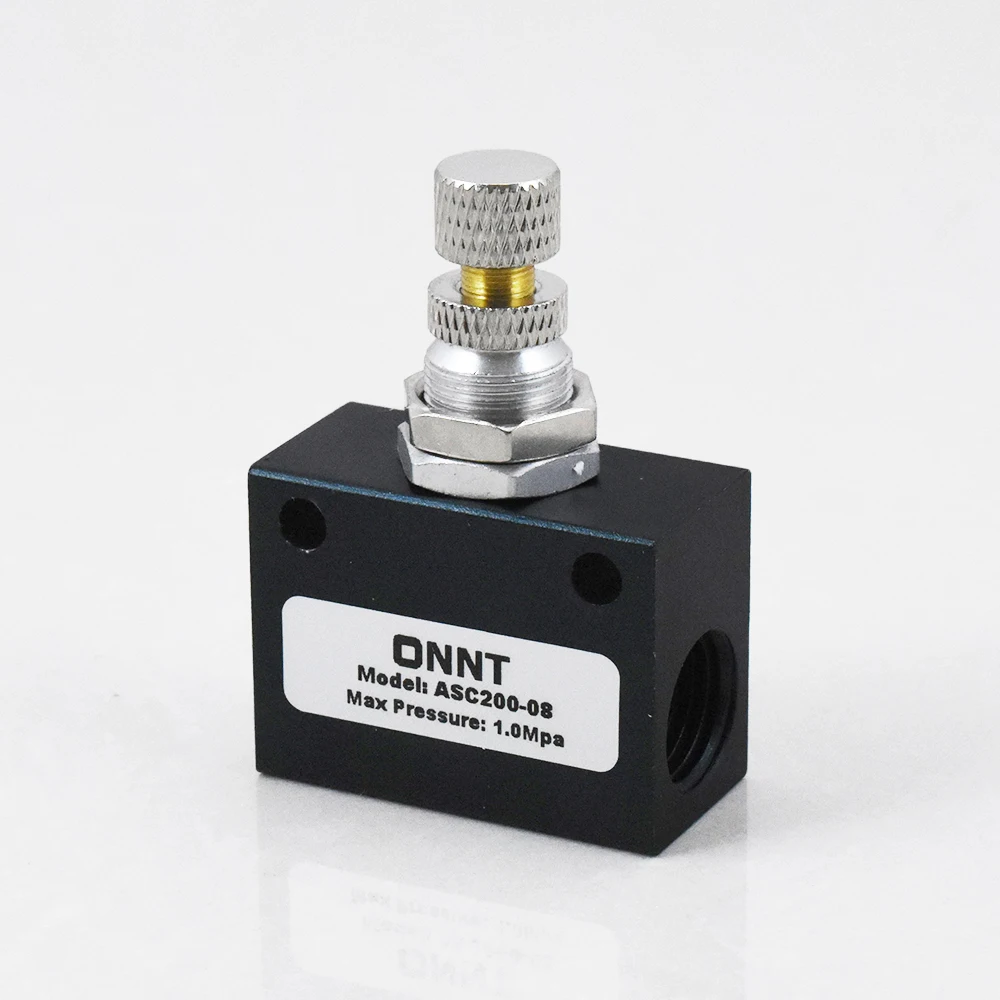 ASC100-06 ASC200-08 ASC300-10 ASC300-15 1/8 1/4 3/8 1/2 Inch Manual Adjustable Pneumatic One-way Throttle Flow Control Valve