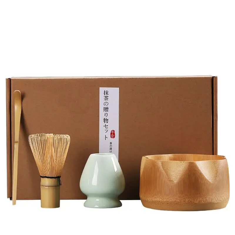 

Bamboo Whisk Holder Matcha Tea Sets with Mixing Spoon Bowl Set Bamboo Ceramic Tea Tool Combination Accessories Gift, Multi