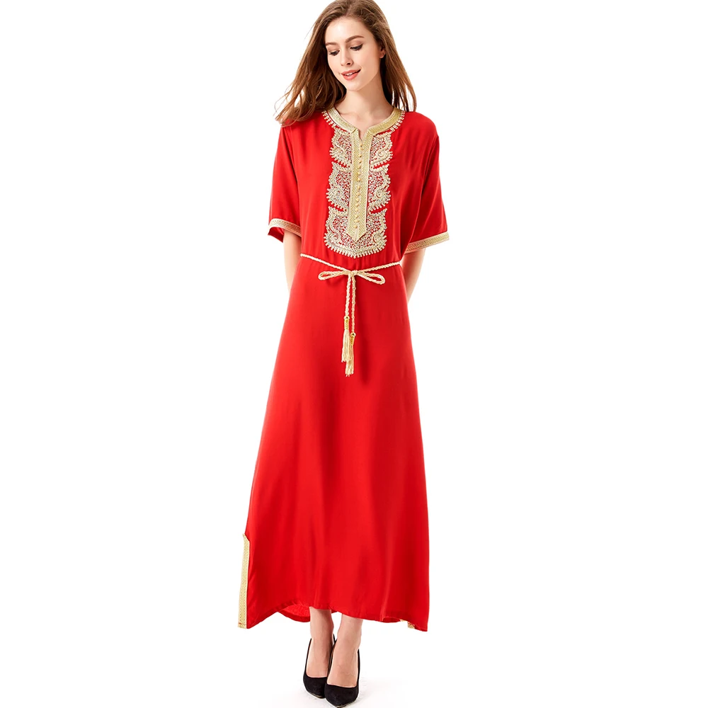

Abayat islamic clothing abaya-wholesale muslim maxi dresses long gown robe gown kaftan abaya femme turque saudi arabia dubai, Red