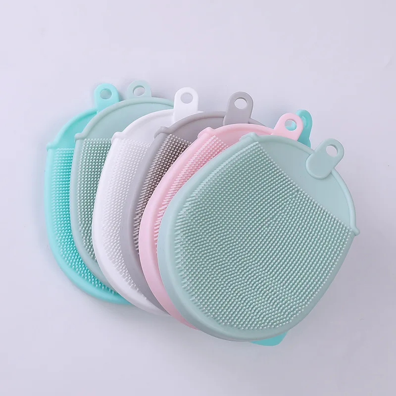 

BEAUFLY Custom silicone bath brush scrub back brush soft double face cleansing brush, Customized color