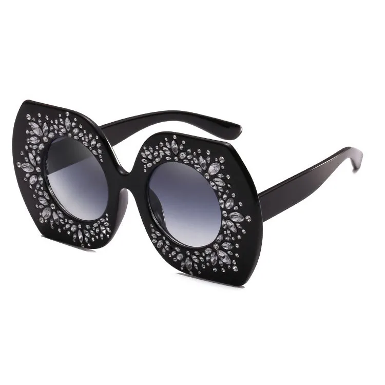 

High-end wholesale multi color small decorative diamond uv400 plastic women sunglasses