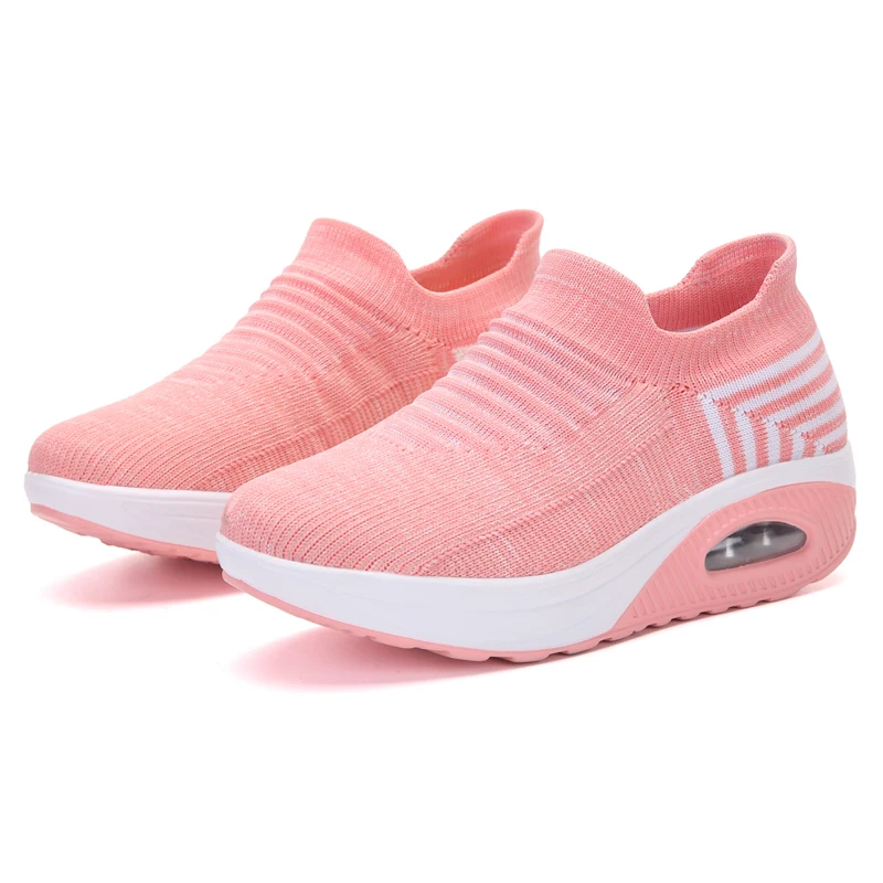 

2021 New Women's Socks Casual Shoes Breathable Lghtweight Lace-up Air Cushion Sneakers