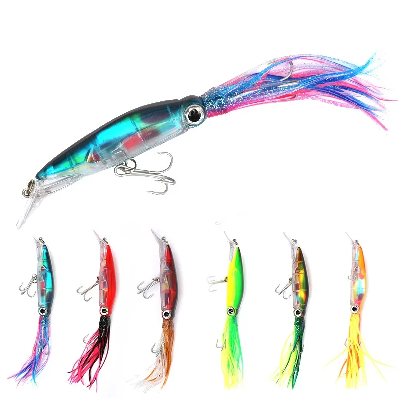 

Hard Fishing Lure Fish Bait 40g 6 Color Squid High Carbon Steel Hook Octopus Crank For Artificial Tuna Sea Allure Tool