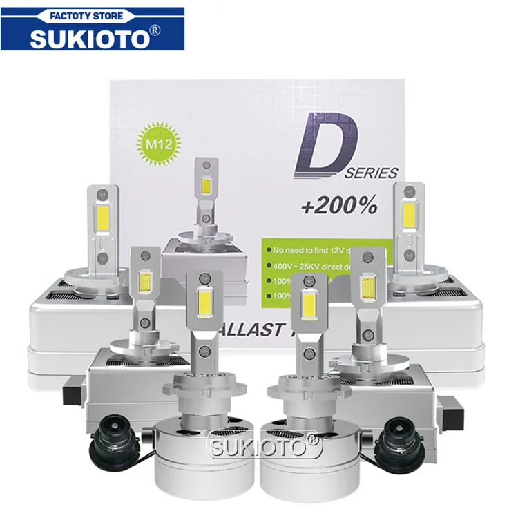 

SUKIOTO 2021 M12 Car Light D1S D3S D4S D2SLED Headlight Lamp White 70W 8600LM No Error Canbus D1S D1R Auto LED Replacement Bulb