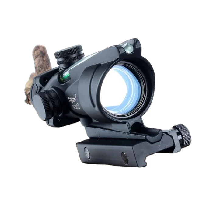 

Hunting Scope ACOG 1X32 Tactical Red Dot Sight Real Green Fiber Optics Bezel with Picatinny Rail for M16 Rifle