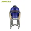 Multi-Function 18 Inch Blue Orange Pattern Auplex Ceramic Kamado Grill