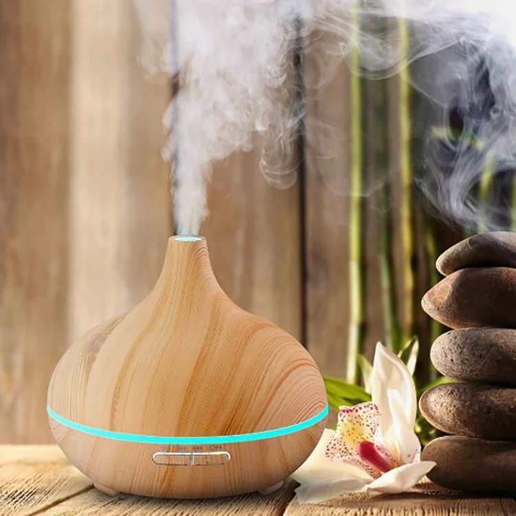 

New arrival USB 400ml Ultrasonic Air Humidifier Purifier Wooden Grain Aroma Diffuser for Aromatherapy