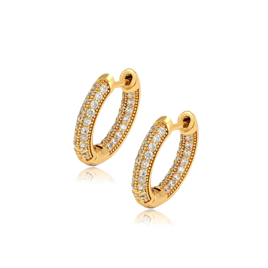 

80276 Xuping dubai gold color zircons design women earrings for women, 24k gold color