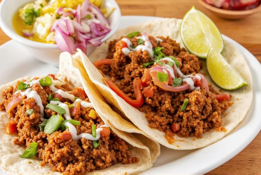 Platter of colorful birria tacos on wooden table