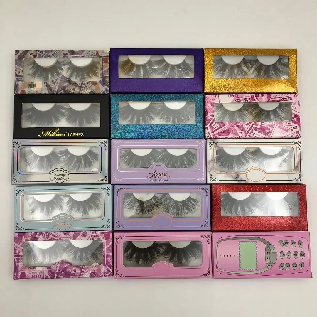 

luxury lashes real mink lahes 3d mink eyelashes custom logo eyelash packaging natural long 3d mink eyelashes laah vendor, Natural black