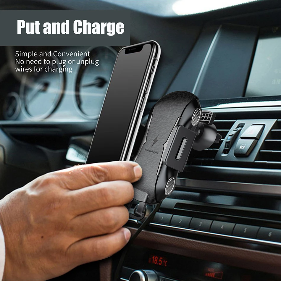 

Free Shipping 1 Sample OK Shenzhen RAXFLY Latest Design Universal Car Mount Phone Holder Wireless Charging For iPhone