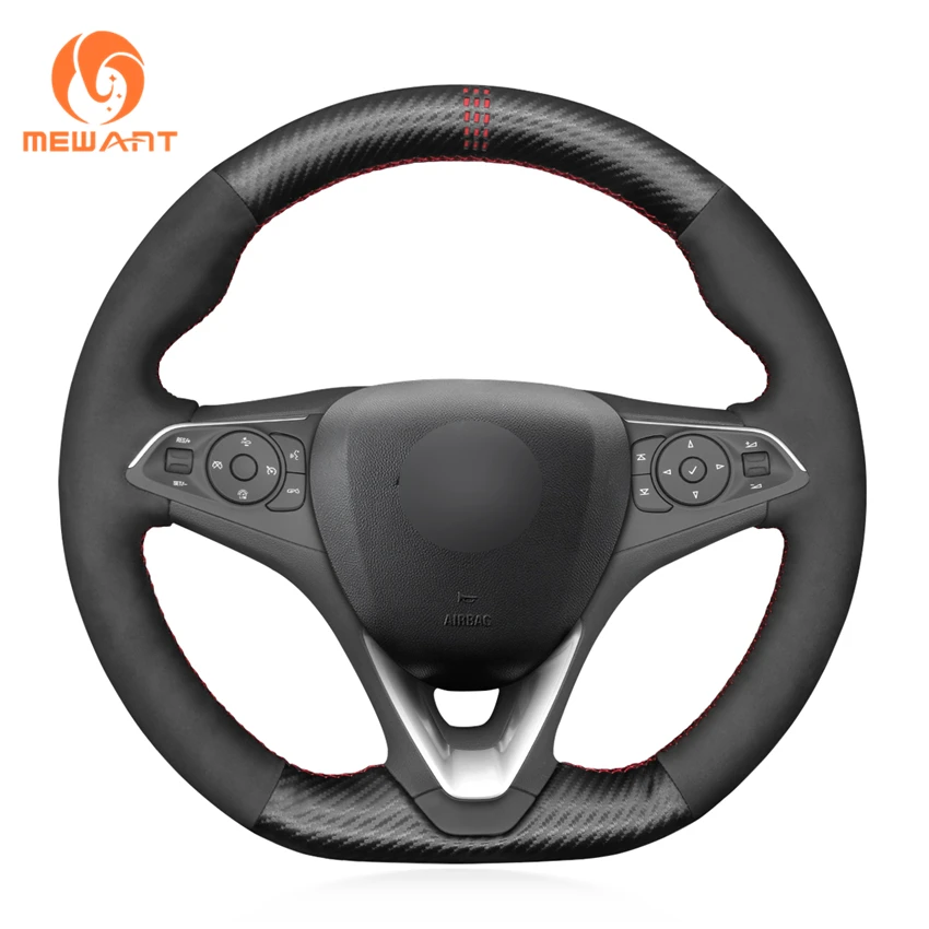 

MEWANT Suede And Carbon Fiber D Type Steering Wheel Cover New Launched For Opel Astra Combo Corsa Grandland X Insignia
