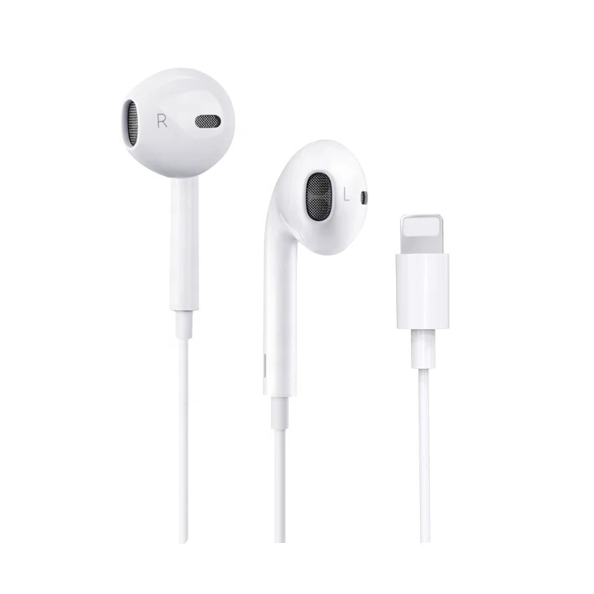 

1pcs Lighting Earphone with microphone Wired Stereo Earphones for Apple iPhone 8 7 Plus X XS MAX XR iPod Wired Earphone Lighting