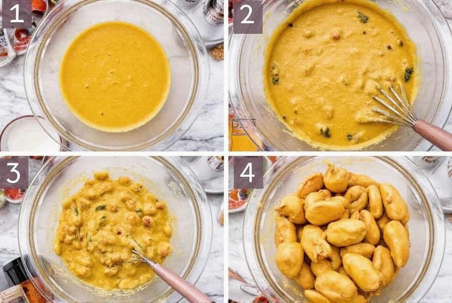 Step-by-step process of making stuffed chili relleno batter and frying