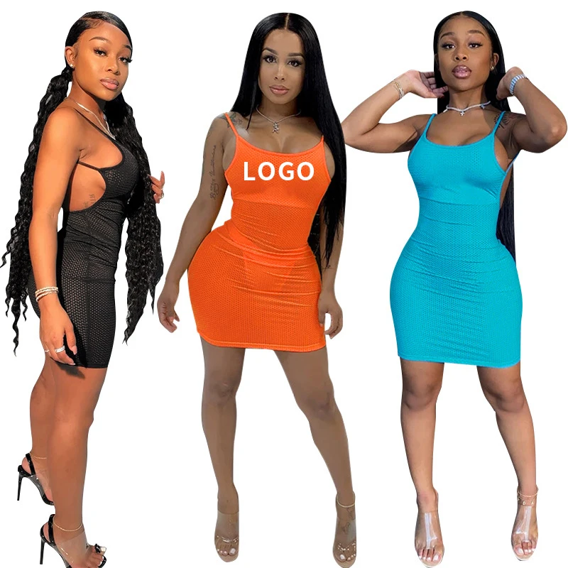 

New Summer 2021 Women Buttocks Solid Color Knit Dress - Buy Knit Dress