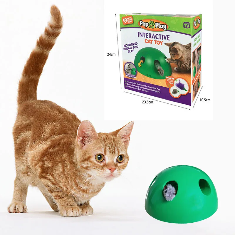 

Electric Interactive Motion Cat Toy Automatic Rotating Teaser Pop And Play Hide Seek Hunt Cat Toy