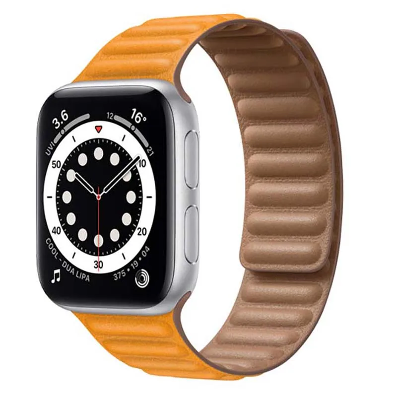 

Chinber 2021 New Dual Color Magnetic Watch Leather Link Loop Band For Apple Series 6 Strap 40mm 44mm, 5 colors available