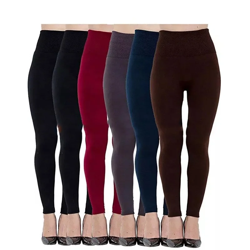 

Wholesale 6 Pack high waisted winter fleece lined seamless leggings for woman