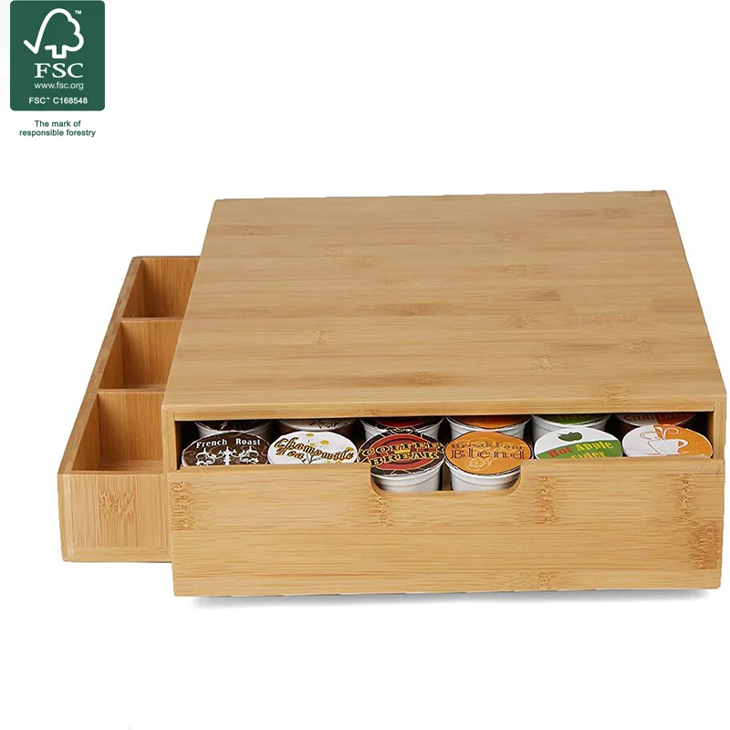 

Bamboo Coffee Storage Box Bamboo Storage Rack Tea Sugar Packet Organizing Box