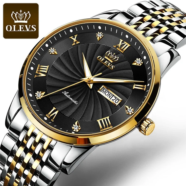 

OLEVS 6630 men mechanical wristwatches luxury brand automatic watch menStainless Steel Waterproof Business watch Relogio