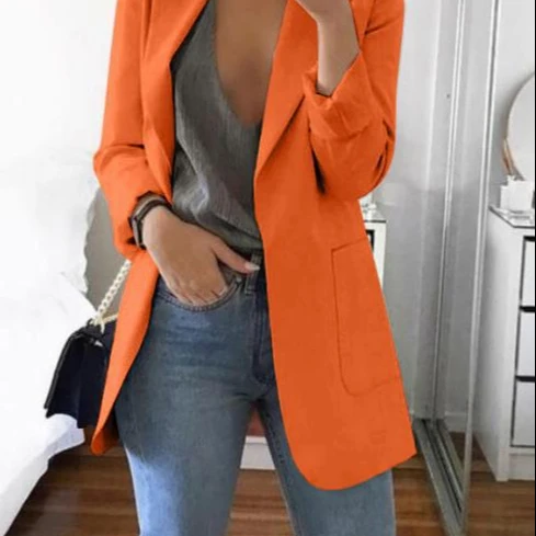 

2021 New Trendy Fall Clothes S-5Xl Plus Size Cardigan Ladies Women Blazer De Mujer Chaqueta Woman Blazer Jacket, Color