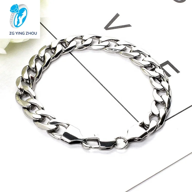 

Spot wholesale high quality stainless steel Fogarro NK chain hip hop Cuban bracelet custom