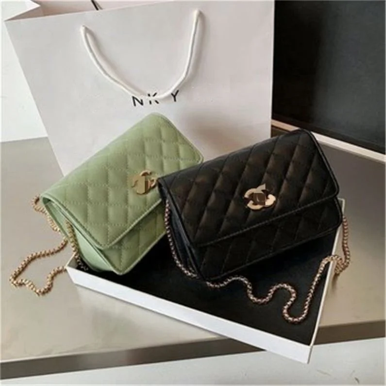 

Women Chain Designer Bag Fashion Letter Luxury Brand Handbag, White/green/black