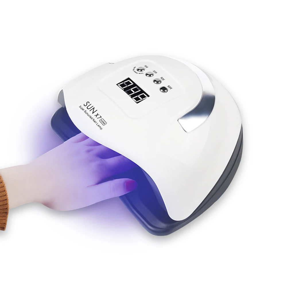 

Wholesale UV LED Nail Lamp Smart Sensor Nail Dryer Lampe UV a Ongle Gel Polish Fast Drying Tools 57 Light Beads Nail Equipments, White pink