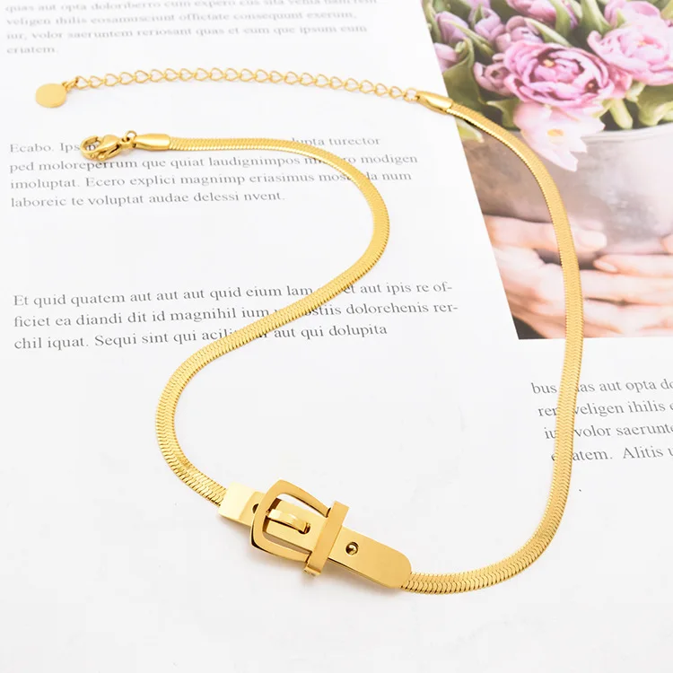 

Simple Wholesale Stainless Steel Gold Plated Aromatherapy Real18k Jewerly Necklace