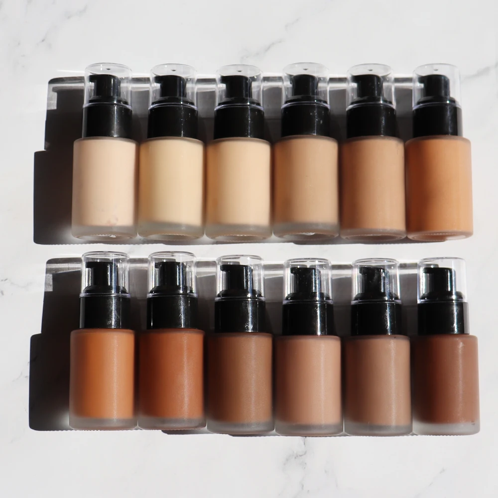 

factory price cosmetics full coverage foundation create your own brand vegan makeup private label 12 colors liquid foundation