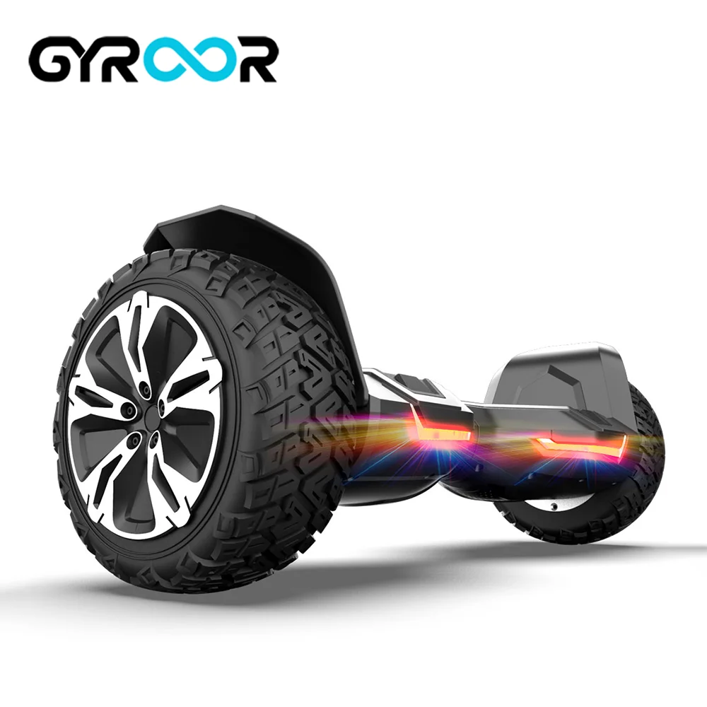 

Gyroor China factory Europe warehouse self balancing electric scooter 8.5 inch LED 36v hoverboard, Black/red/blue