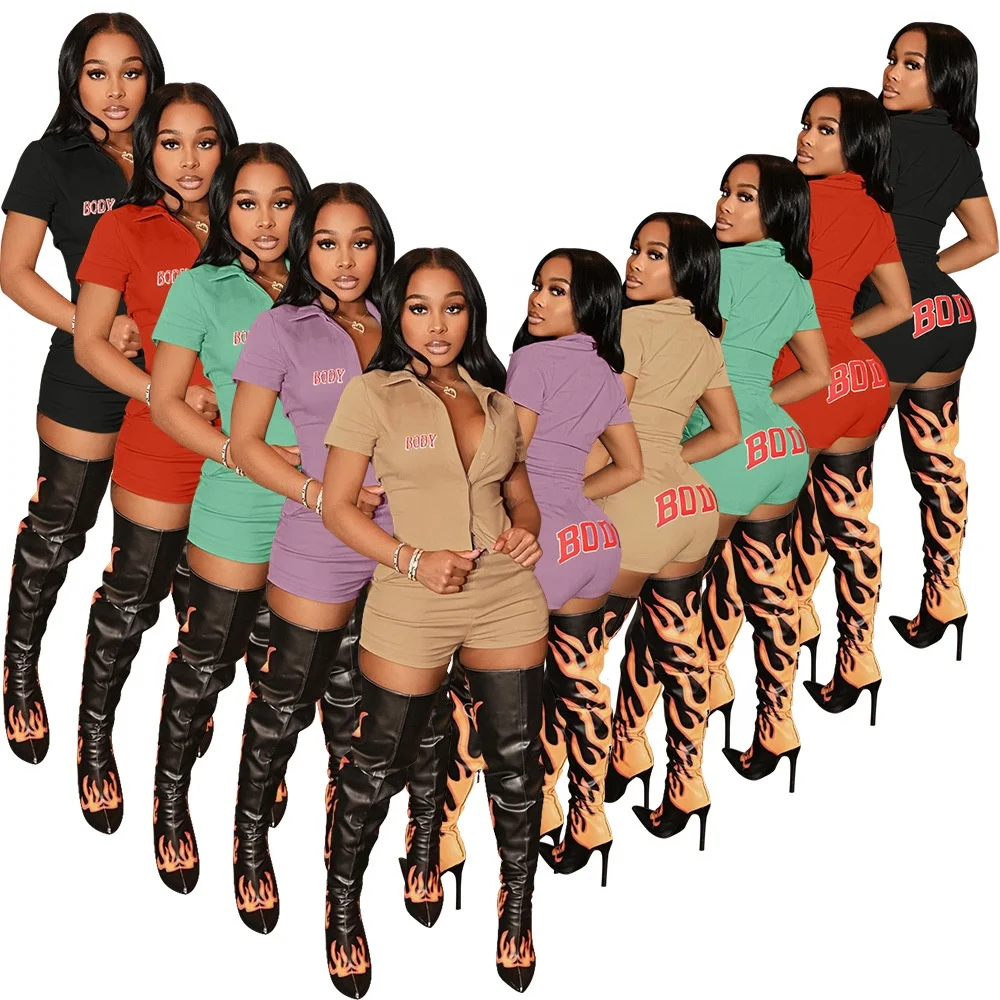 

DYM205 Ready to ship button up custom logo 2 piece short sets women cardigan letter printed casual ladies shorts sets, As picture or customized make