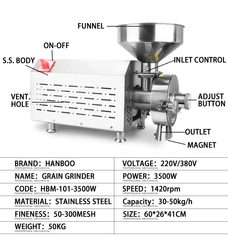 Hot Sale Stainless Steel Corn Grinders For Sale Small Corn Mill Grinder