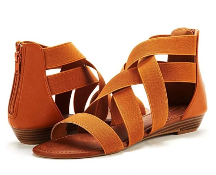 

Factory Wholesale Price Custom Logo Summer Beach Womens Shoes Sandals Cross Bands Ladies Flat Sandals, Customized color