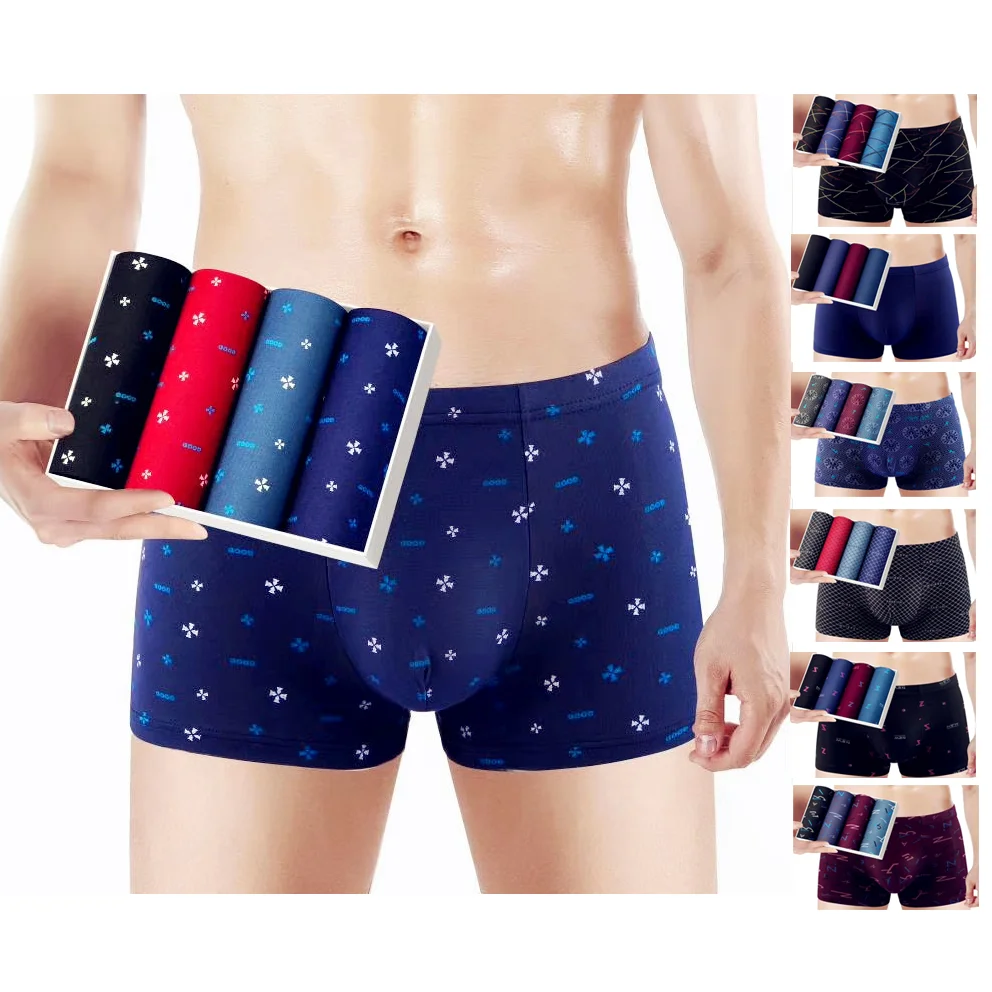 

4pcs/set Men's Briefs & Boxers Wholesale High Quality Cotton Boxer Shorts Breathable Comfortable Custom Boxer Briefs