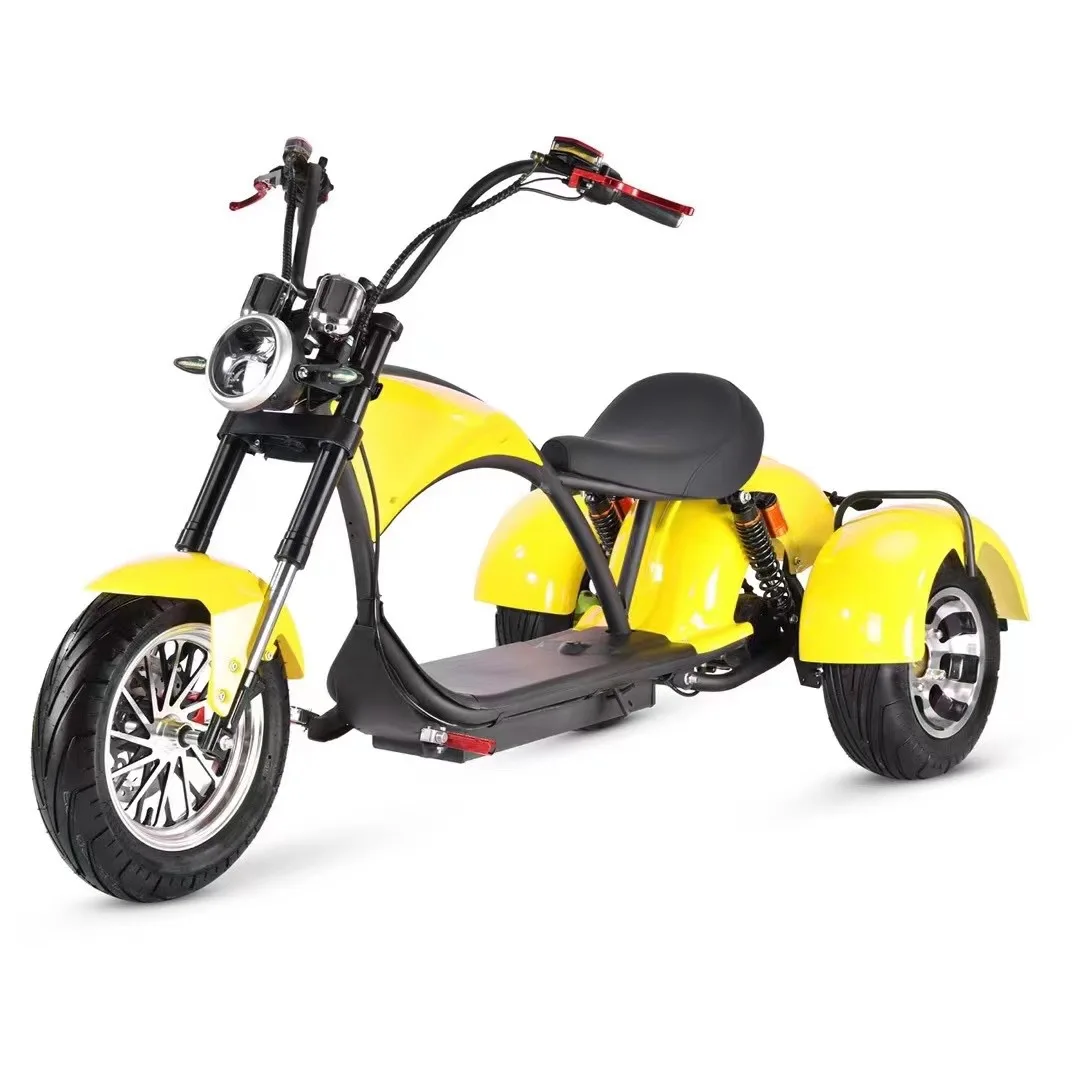 

12 Inch Electric Scooter 2021 model Three 3 Wheel Citycoco Golf Course Electric Harleys Motorcycle Tricycle Trike Scooter, Black