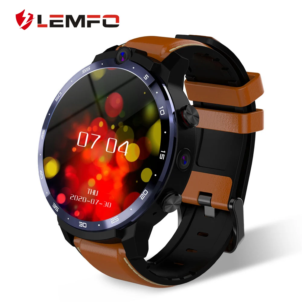 

LEMFO LEM12 PRO Smart Watch Android 10 4G 64GB LET 4G Wireless Projection 900mAh Power Bank Face ID Dual Cameras Men Smartwatch