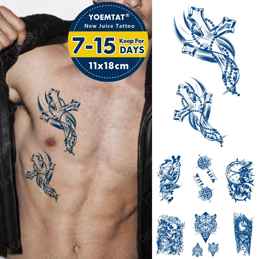 

Newest high quality cross and animal temporary tattoo sticker for men, Cmyk