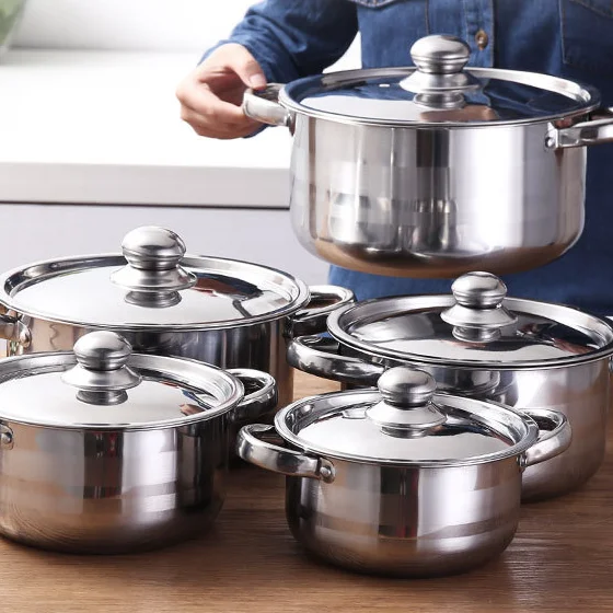 

Stainless steel 18 20 22 24 26cm die cast cooking pot set non stick cookware set casserole hot pot set with fry pan