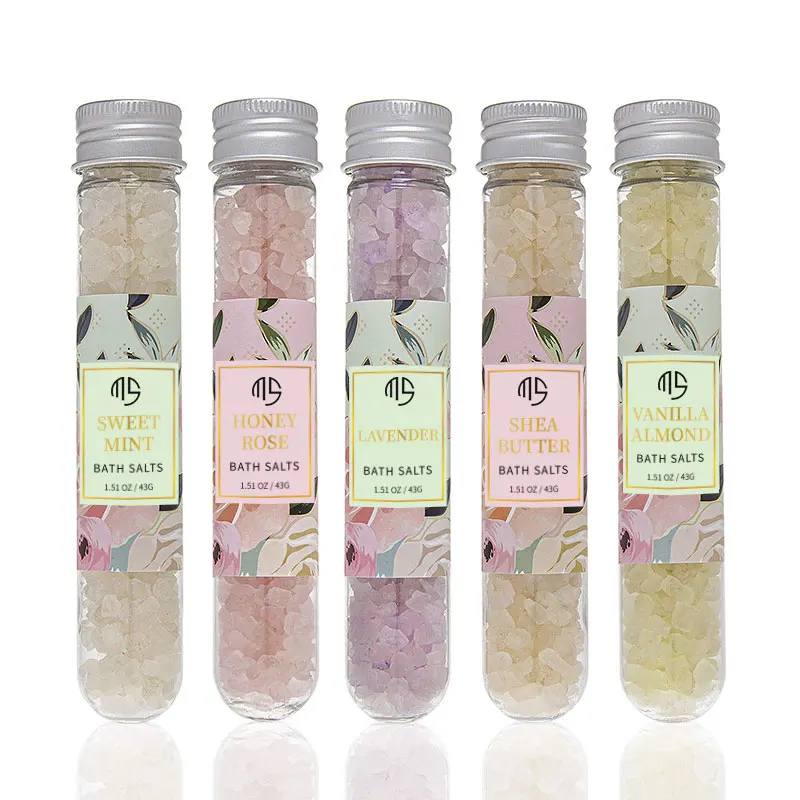 

Hot selling custom private label Aromatherapy Body Scrub relaxing natural sea bath crystals salt