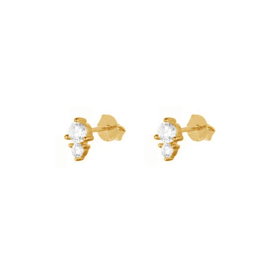 

fashion daily wear jewelry 925 sterling silver minimalist women jewelry 18k gold plated zircon stud earrings