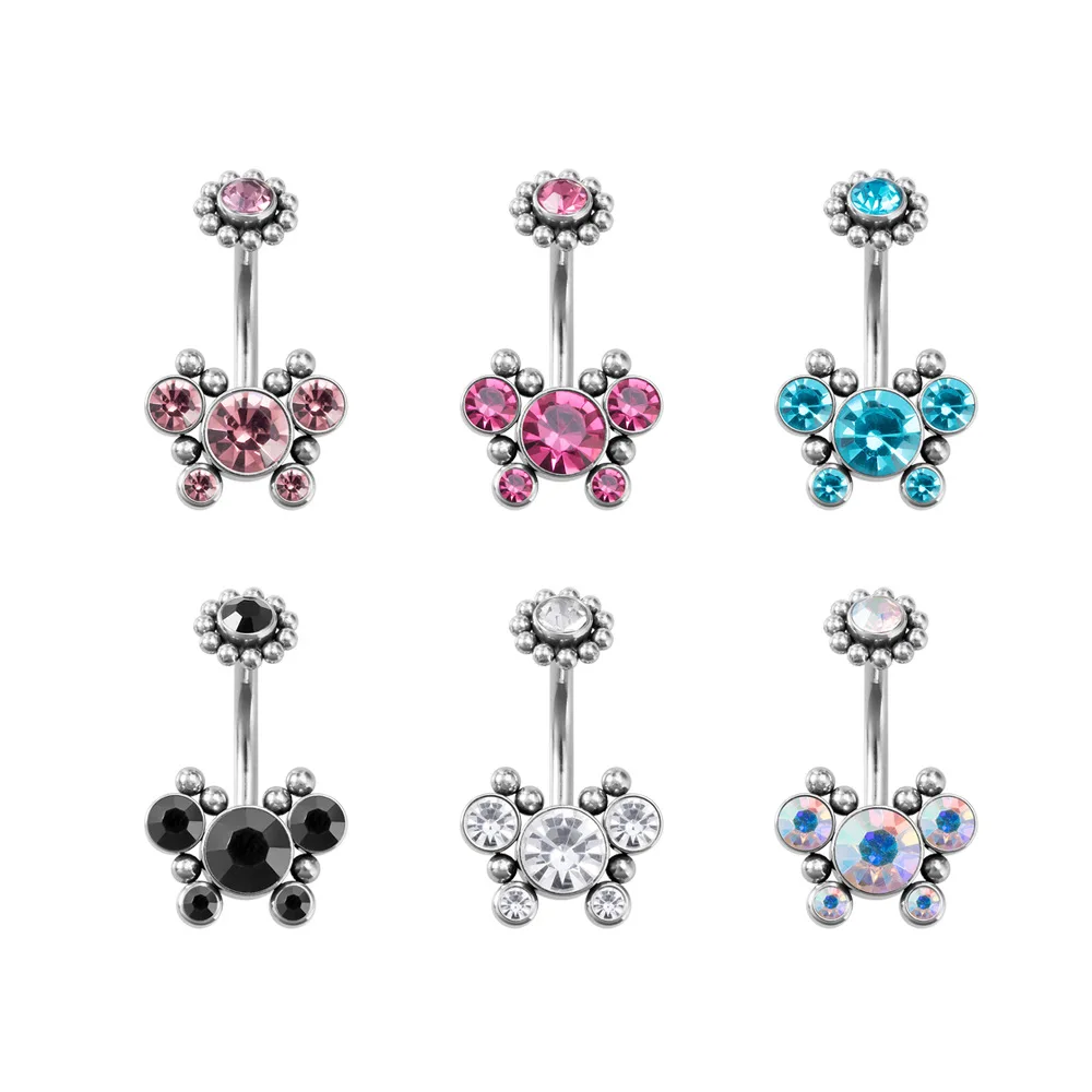 

Hot sell butterfly belly rings cz stainless steel belly rings body piercing jewelry, As pic