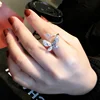 Luxury Multilayer Opening Design Cubic Zirconia Ring Adjustable Index Finger Rings for Women Girls Gift